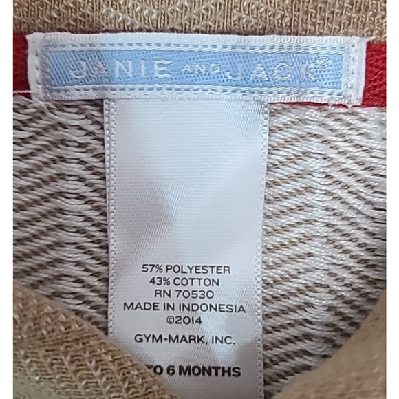 Janie And Jack Cowl Neck Pullover Shirt Infants 3-6 Months Sand Beige Pockets - Picture 6 of 6